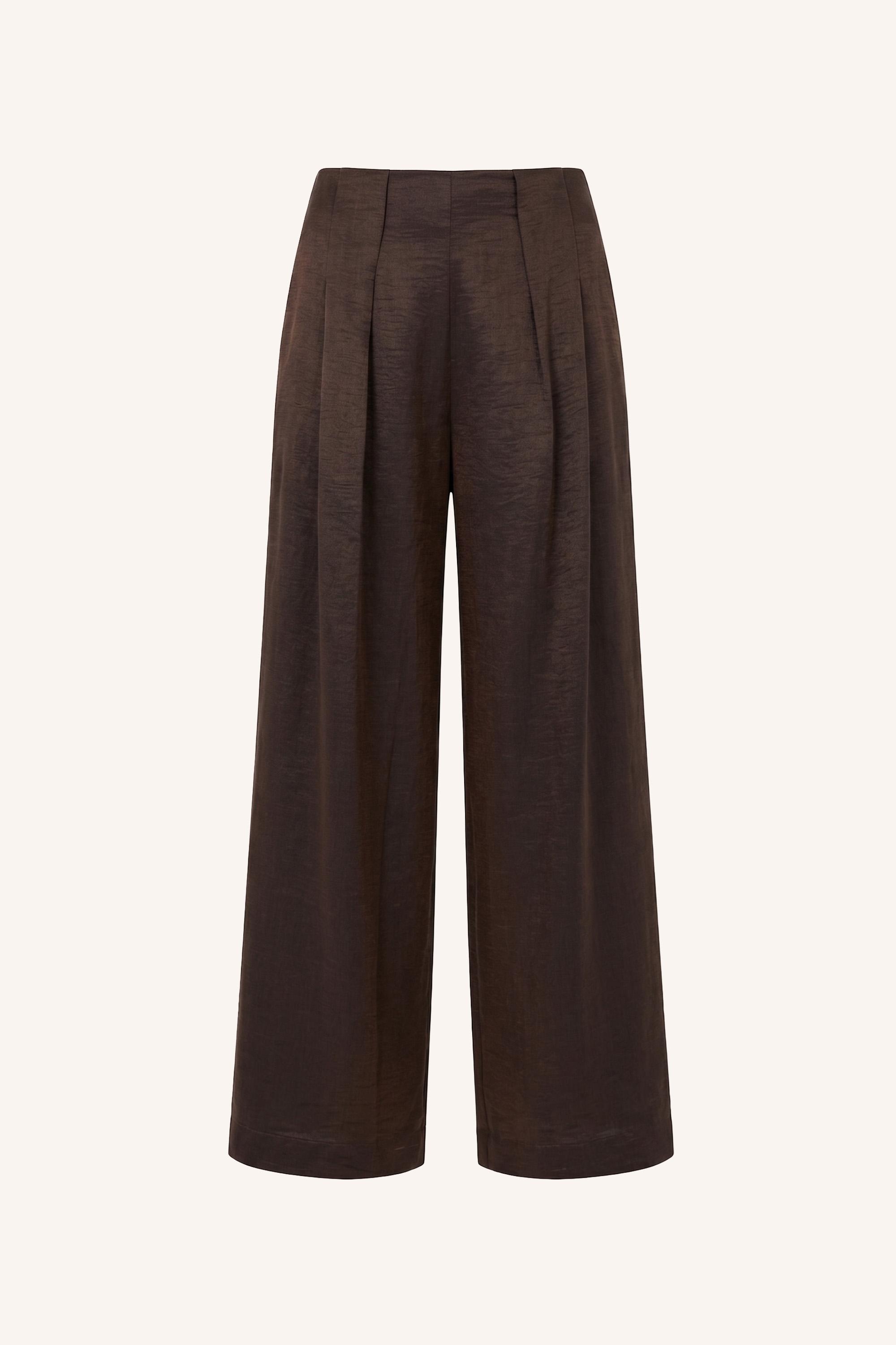 By-Bar Lodi Metallic Pants Damen Bundfalten Palazzo Hose bronze